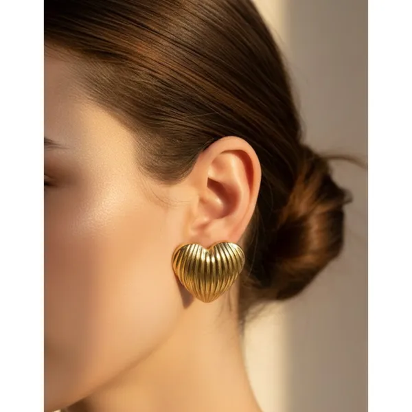 Gold_Stainless_Steel_Ribbed_Heart_Stud_Earrings_For_Women_(ERSS-09)