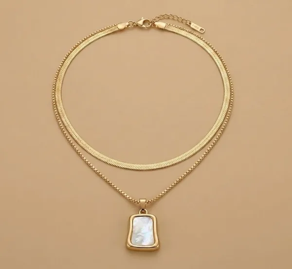 Gold_Stainless_Steel_Mother_Of_Pearl_Trapezoid_Layered_Pendant_Necklace_For_Women_(PNSS-33)