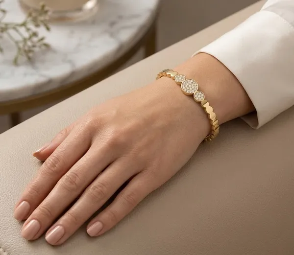 Gold_Plated_Beaded_Crystal_Disc_Charm_Hinged_Bracelet_For_Women_(BRSSCF-50)