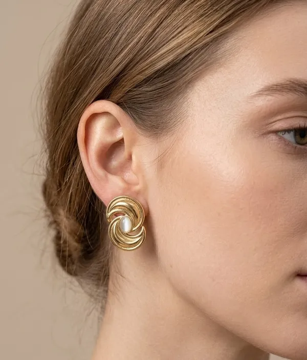 Gold_Stainless_Steel_Swirl_Pearl_Stud_Earrings_For_Women_(ERSS-37B)