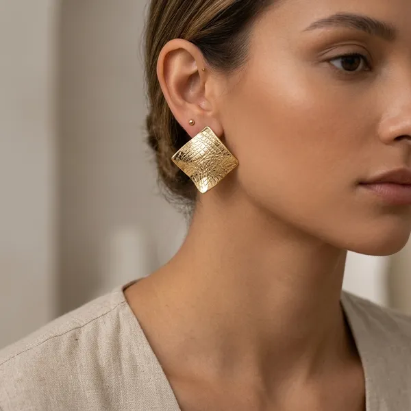 Gold_Stainless_Steel_Diamond_Shape_Textured_Stud_Earrings_For_Women_(ERSS-18)