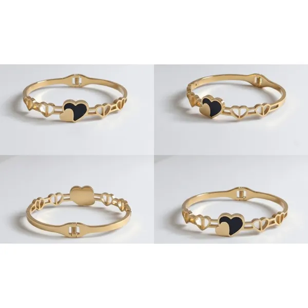 Gold_Stainless_Steel_Black_Enamel_Heart_Cuff_Bracelet_For_Women_(BRSSCF-17)