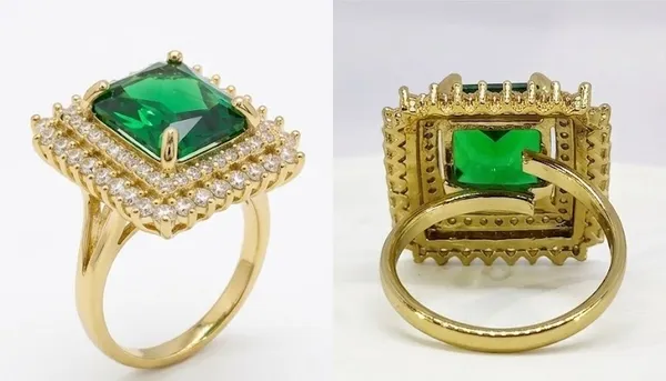 Gold_Stainless_Steel_Double_Halo_Emerald_Crystal_Ring_For_Women_(RGSS-32A)