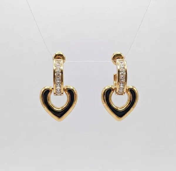 Gold_Metal_Black_Enamel_Heart_Drop_Earrings_For_Women_(ERAD-03B)
