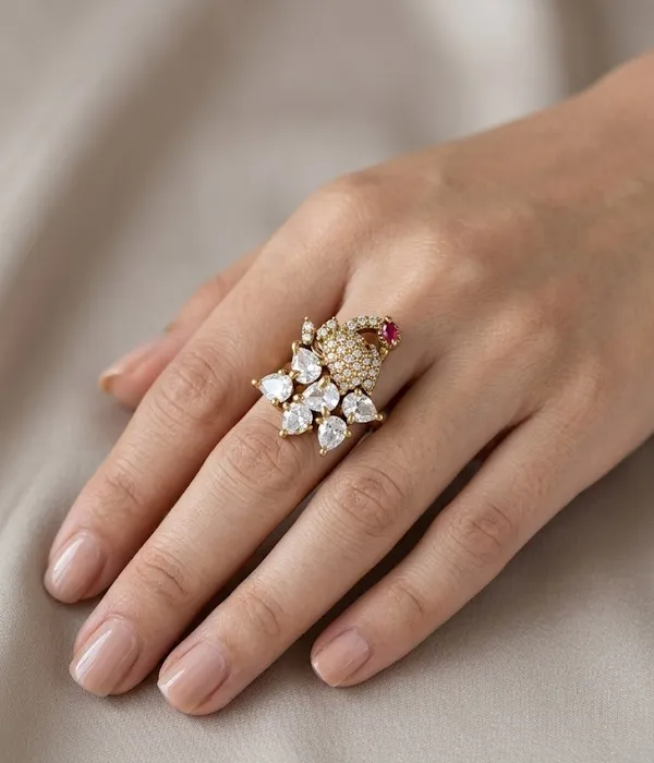 Gold_Stainless_Steel_Peacock_Ruby_White_Stone_Statement_Ring_For_Women_(RGSS-30A)