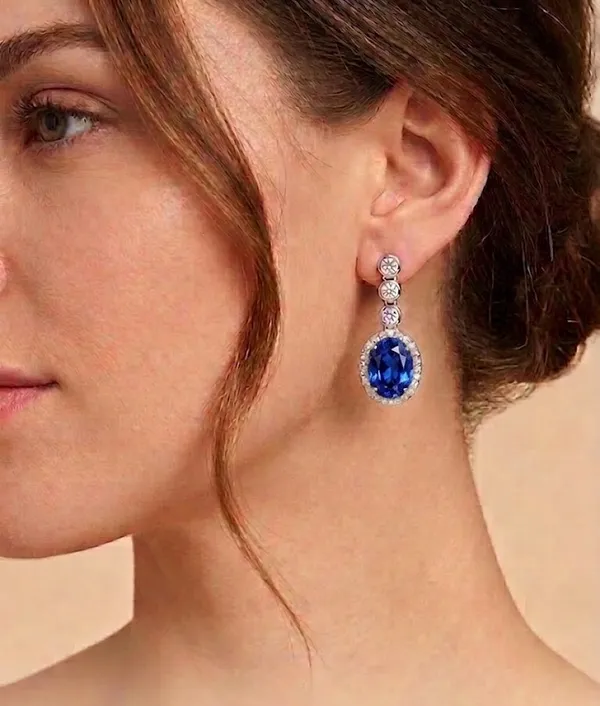 Gold_Metal_Oval_Sapphire_Diamond_Halo_Drop_Earrings_For_Women_(ERAD-01E)