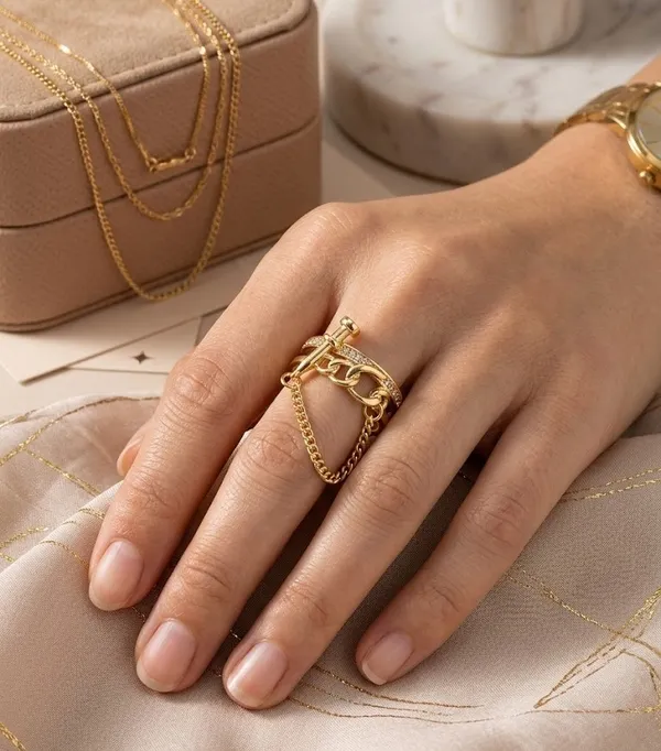 Gold_Stainless_Steel_Chain_Link_Adjustable_Ring_For_Women_(RGSS-27)