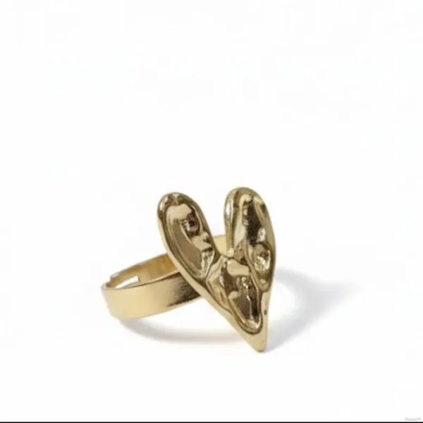 Gold_Stainless_Steel_Adjustable_Textured_Heart_Statement_Ring_For_Women_(RGSS-22)