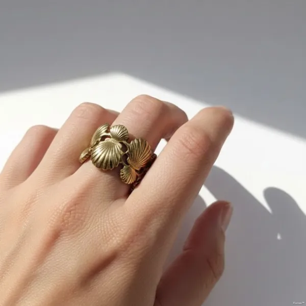 Gold_Stainless_Steel_Scalloped_Shell_Adjustable_Ring_For_Women_(RGSS-18)