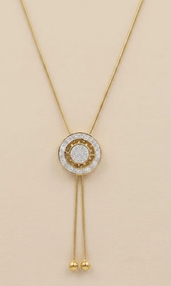 Gold_Plated_Roman_Numeral_Crystal_Bolo_Pendant_Necklace_For_Women_(PNSS-50)