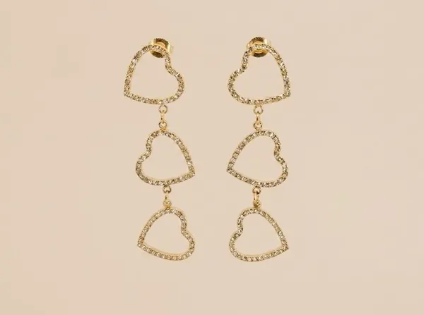 Gold_Stainless_Steel_Crystal_Heart_Three-Tier_Drop_Earrings_For_Women_(ERSS-38)