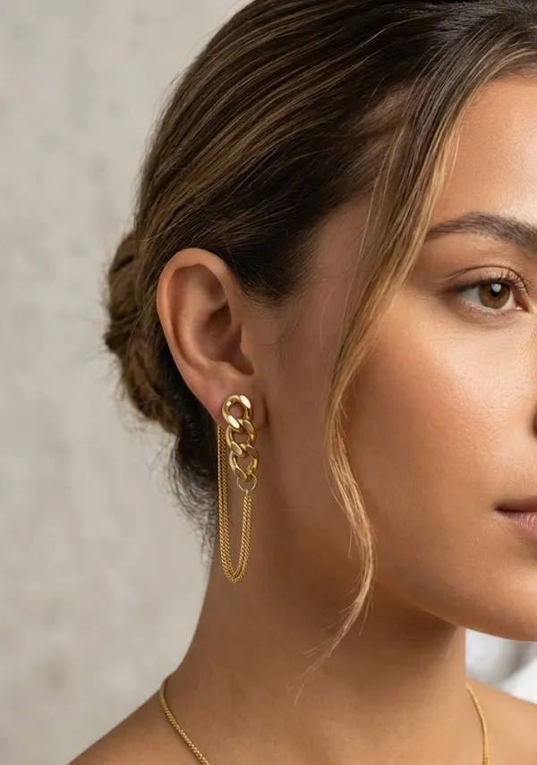 Gold_Stainless_Steel_Chunky_Curb_Chain_Drop_Earrings_For_Women_(ERSS-40)