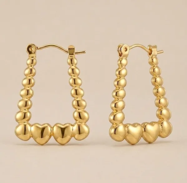 Gold_Stainless_Steel_Beaded_Heart_Charm_Hoop_Earrings_For_Women_(ERSS-30)