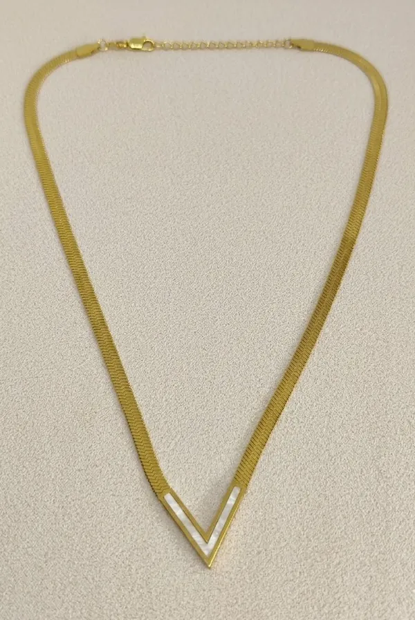 Gold_Stainless_Steel_V_Shape_Herringbone_Chain_Pendant_Necklace_For_Women_(PNSS-31)