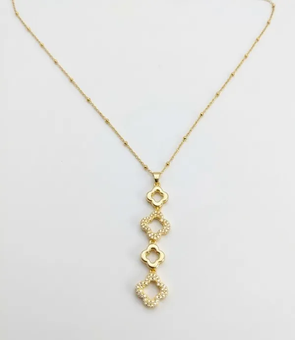Gold_Stainless_Steel_Four_Clover_Drop_Pendant_Necklace_For_Women_(PNSS-30)