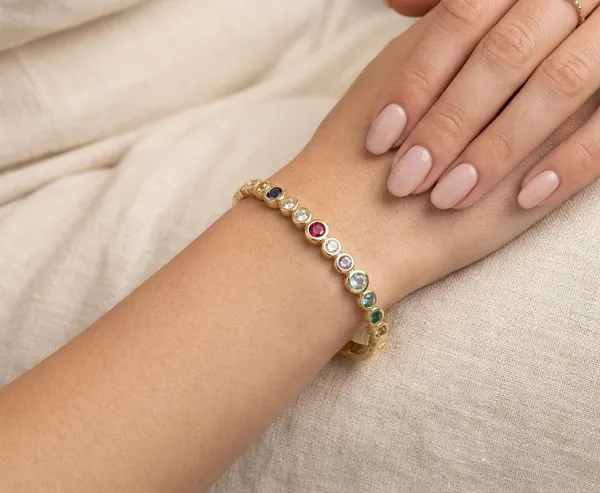 Gold_Stainless_Steel_Multicolor_Gemstone_Bezel_Set_Hinged_Bangle_For_Women_(BRSSCF-51)