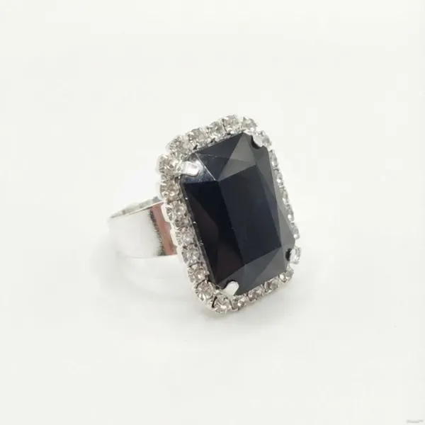 Silver_Metal_Emerald_Cut_Black_Stone_Crystal_Halo_Ring_For_Women_(RGMT-01B)