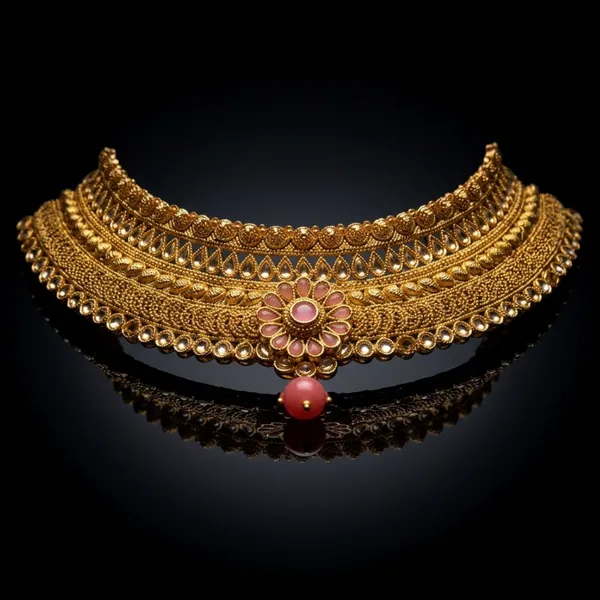 Aahana_Floral_Kundan_Choker_Set_With_Maang_Tikka