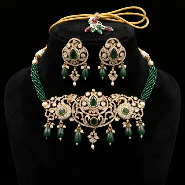 Royal_Emerald_Peacock_Polki_Choker_Set