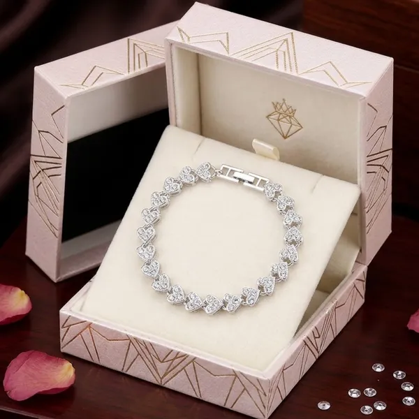 Dazzling_Silver_Heart-Link_Tennis_Bracelet