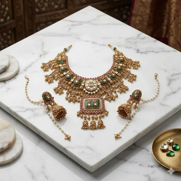Empress_Emerald_&_Ruby_Antique_Gold_Bridal_Jewellery_Set