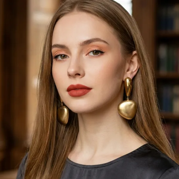 Matte_Gold_Sculptural_Pebble_Drop_Earrings