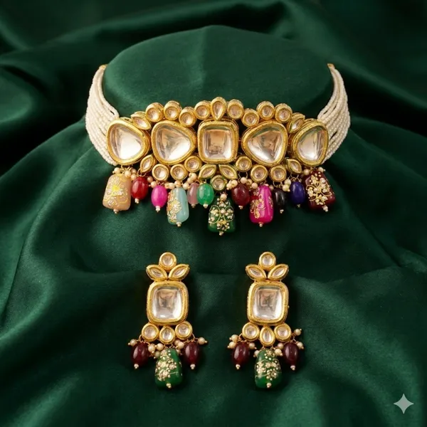 Polki_Kundan_Multi-Color_Choker_Set