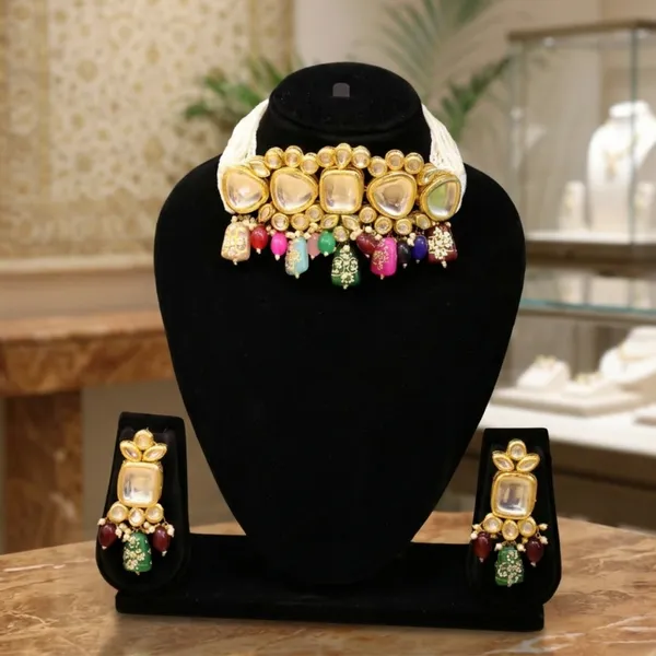 Polki_Kundan_Multi-Color_Choker_Set