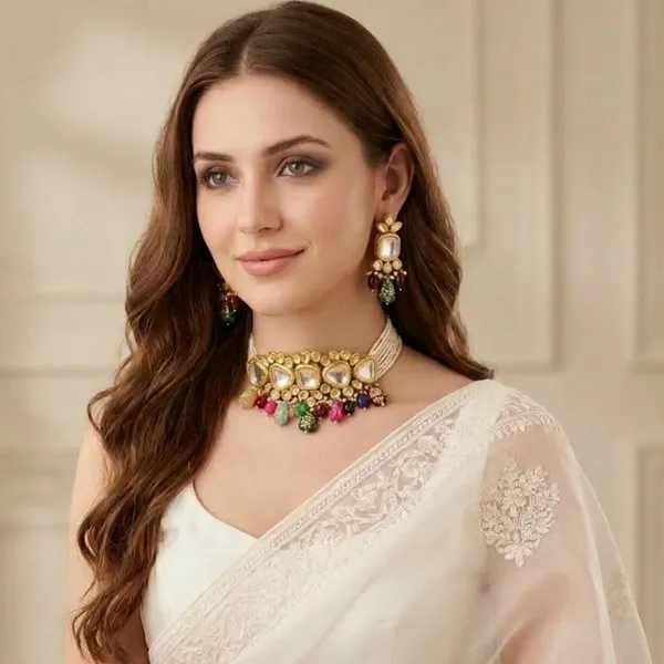 Polki_Kundan_Multi-Color_Choker_Set