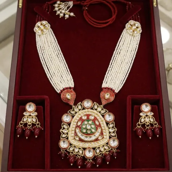 Heritage_Maroon_&_Pearl_Meenakari_Mala_Set