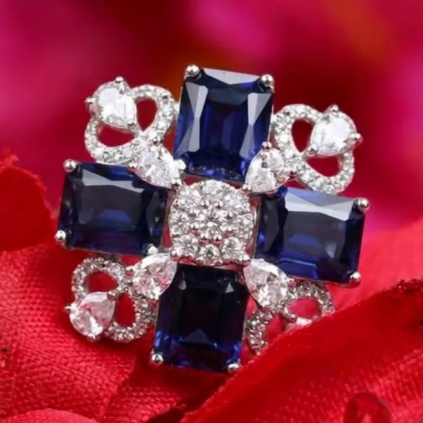 Royal_Sapphire_Blue_Floral_Statement_Ring