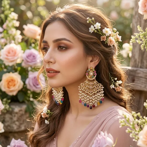 Multicolor_Stone_Chandbali_Earrings_With_Pearl_Droplets