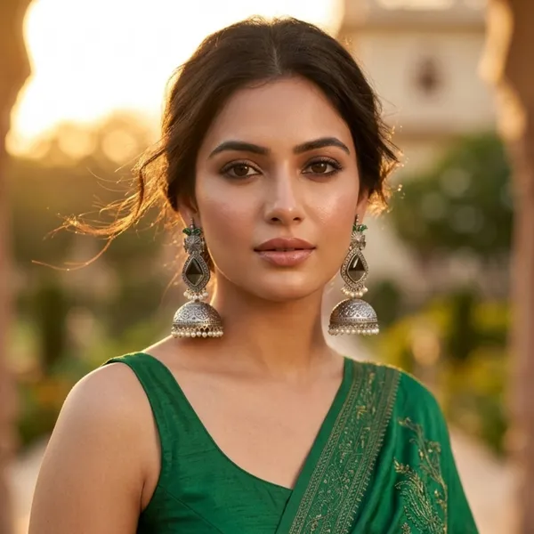Onyx_&_Emerald_Statement_Earrings