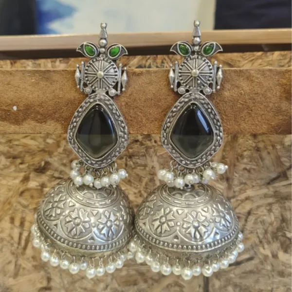 Onyx_&_Emerald_Statement_Earrings