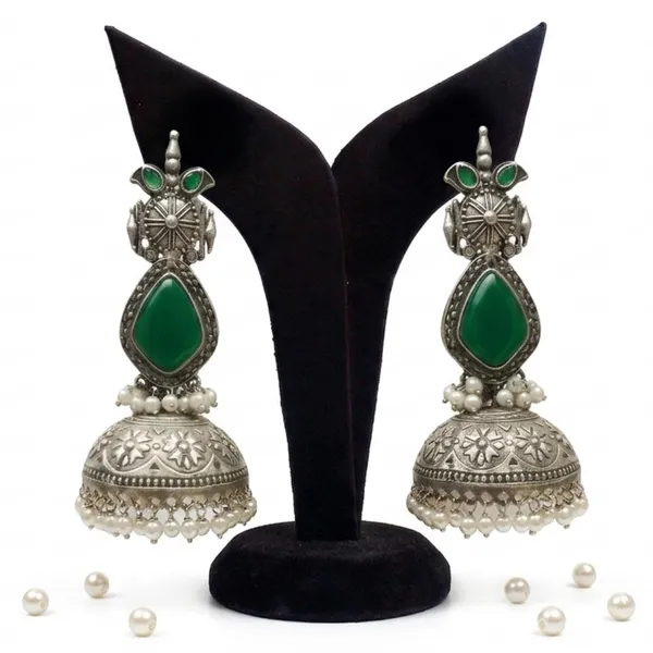 Forest_Bloom_Oxidized_Jhumka_Earrings