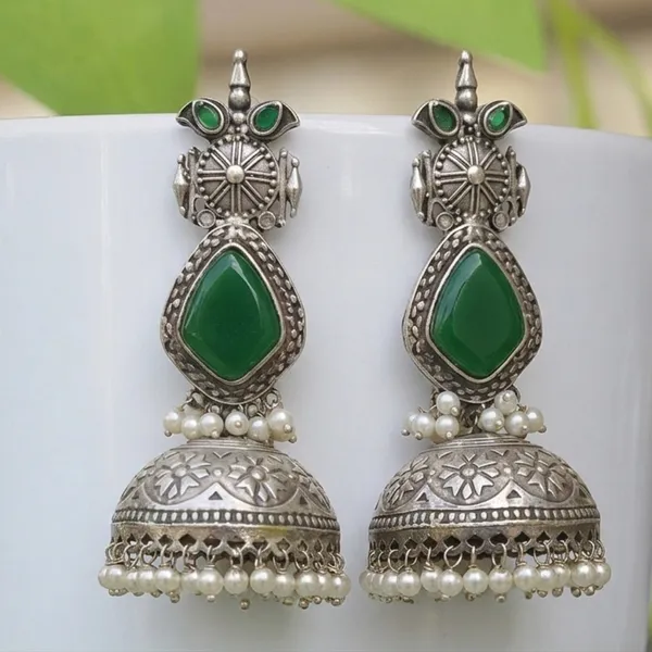 Forest_Bloom_Oxidized_Jhumka_Earrings