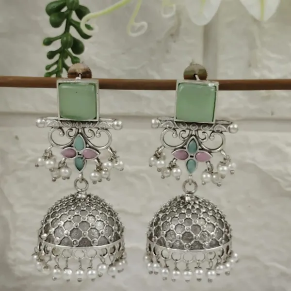 Aira_Mint_&_Pastel_Blossom_Oxidized_Jhumkas