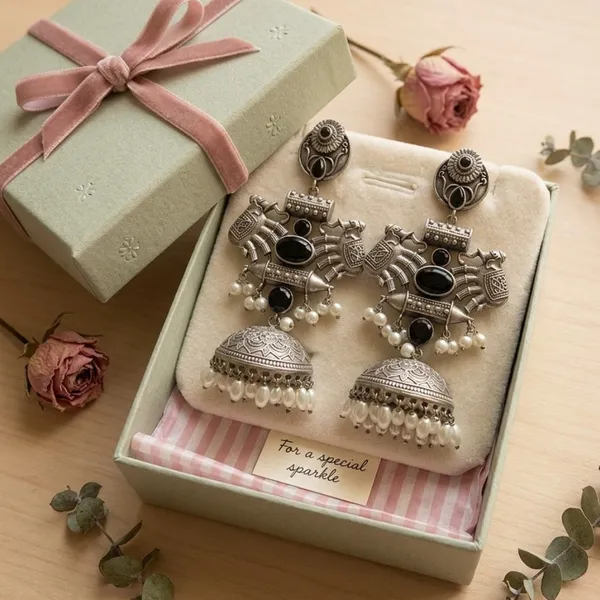 Vintage_Noir_Elephant_Jhumkas
