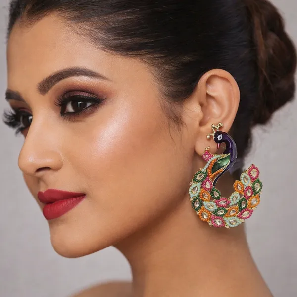 Elegant_Peacock_Multicolor_Stone_Earrings