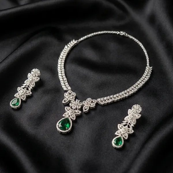Emerald_Teardrop_Floral_Jewelry_Set