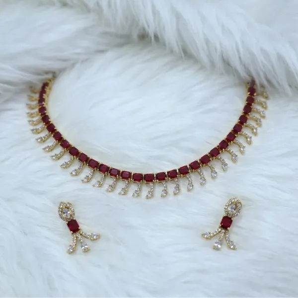 Mehroon_Elegance_Fringe_Necklace_Set