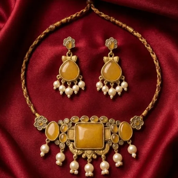 Golden_Amber_Antique_Choker_Set