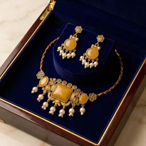 Golden_Amber_Antique_Choker_Set