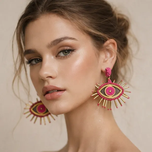 Fuchsia_Guardian_Evil_Eye_Earrings