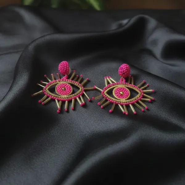 Fuchsia_Guardian_Evil_Eye_Earrings