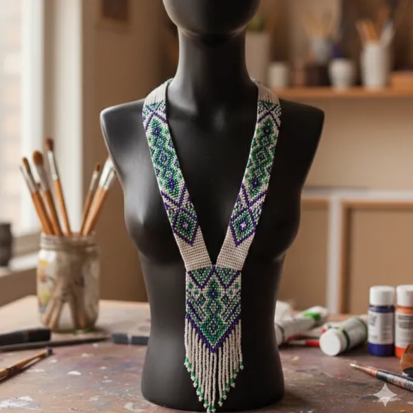 Green_&_Purple_Geometric_Beaded_Necklace