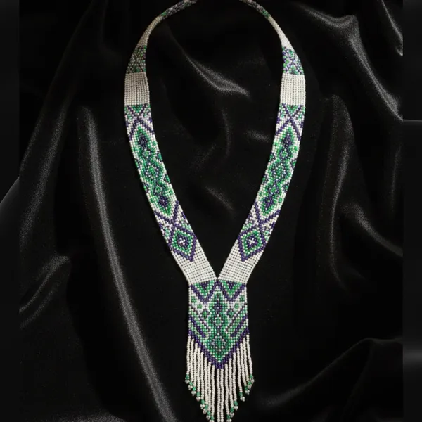 Green_&_Purple_Geometric_Beaded_Necklace