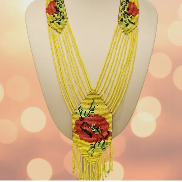 Yellow_Floral_Beaded_Long_Necklace