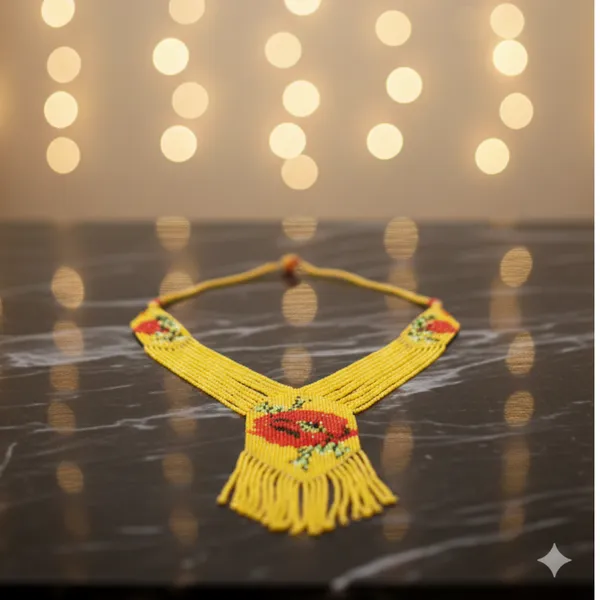 Yellow_Floral_Beaded_Long_Necklace