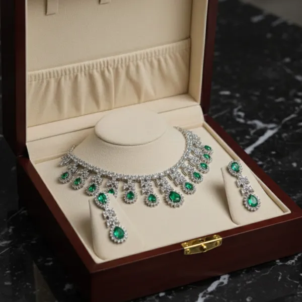 Emerald_Green_Crystal_Cz_Statement_Jewelry_Set